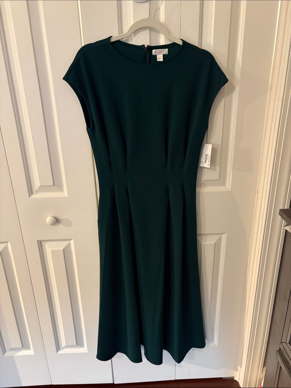 Nordstrom Dark Green Midi Fit-and-Flare Dress
